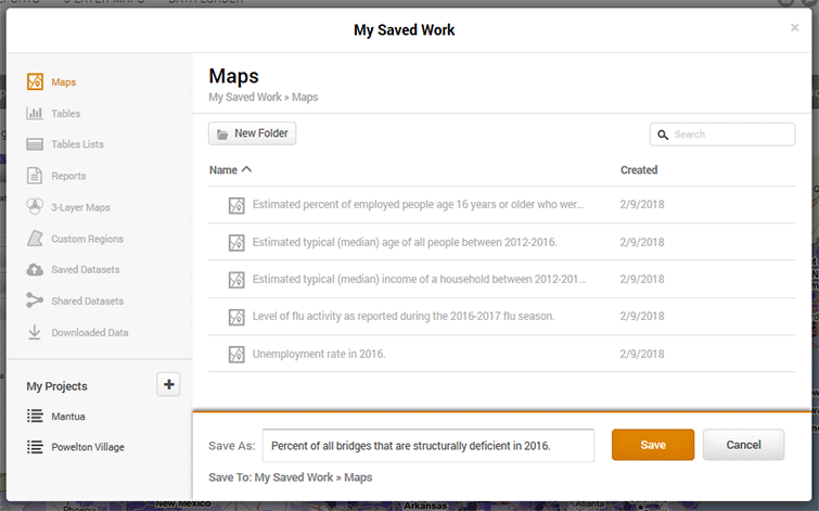 Save as Map or Project