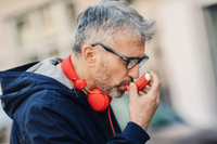 man with inhaler